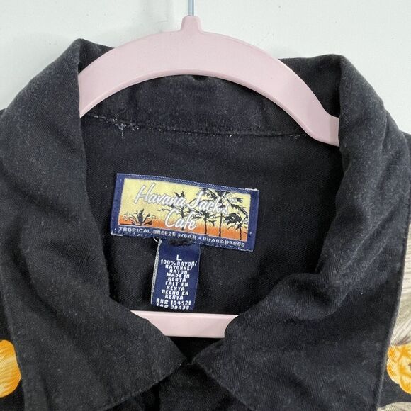 Havana Jacks Cafe Shirt Mens L Hawaiian Button Up Camp Upside down Pineapple - Picture 6 of 6